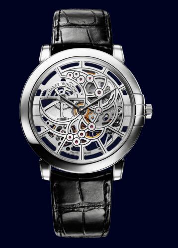 Harry Winston Midnight Skeleton MIDAHM42WW001 Replica Watch